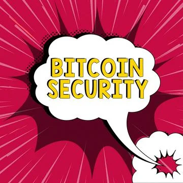 Text sign showing Bitcoin Security. Word Written on funds are locked in a public 스톡 일러스트