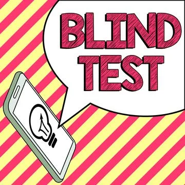 Text sign showing Blind Test. Internet Concept Social engagement with a person Stock Illustration