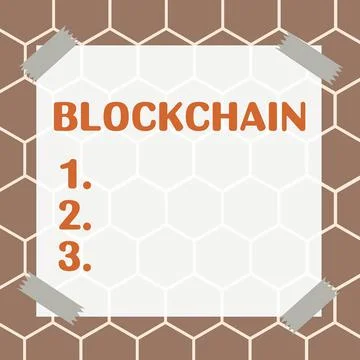 Text sign showing Blockchain. Business concept Hollywood, refers to the Hindi Stock Illustration