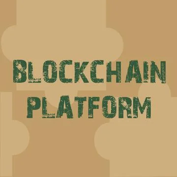 Text sign showing Blockchain Platform. Conceptual photo thing with a scripting 스톡 일러스트