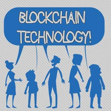 Text sign showing Blockchain Technology. Conceptual photo Manage the database Stock Illustration