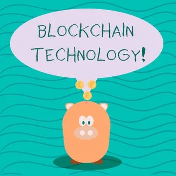 Text sign showing Blockchain Technology. Conceptual photo Manage the database Stock Illustration
