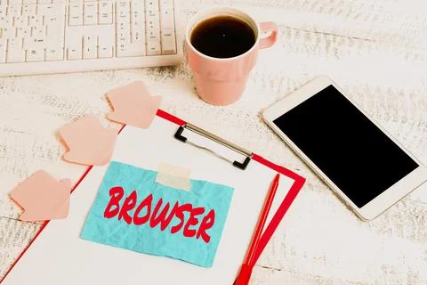 Text sign showing Browser. Concept meaning Computer program Graphical user 库存照片