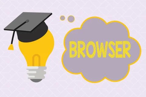Text sign showing Browser. Conceptual photo Computer program Graphical user Ilustración de archivo