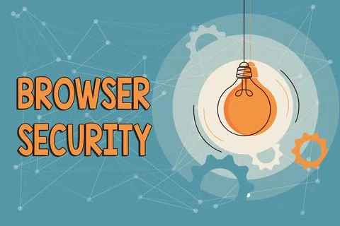 Text sign showing Browser Security. Word Written on security to web browsers in Stockillustratie