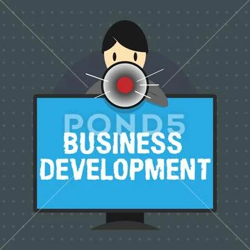Text sign showing Business Development. Conceptual photo Implement Growth Value Stock Illustration