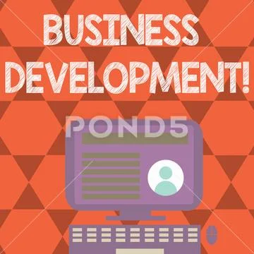 Text sign showing Business Development. Conceptual photo Develop and Implement Stock Illustration