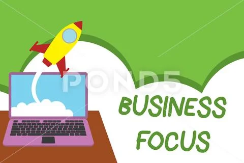 Text sign showing Business Focus. Conceptual photo Serving the needs of the Stock Illustration