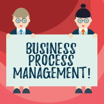 Text sign showing Business Process Management. Conceptual photo Discipline of Stockillustratie