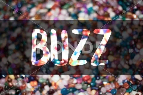 Text sign showing Buzz. Conceptual photo Hum Murmur Drone Fizz Ring Sibilatio Stock Photos