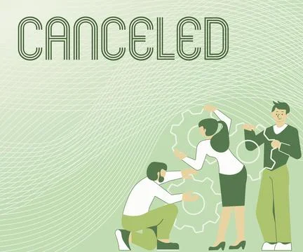 Text sign showing Canceled. Conceptual photo to decide not to conduct or perform Stock Illustration