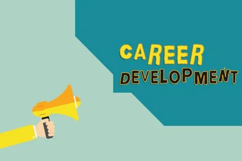 Text sign showing Career Development. Conceptual photo Lifelong learning Impr Illustrazione stock