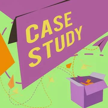 Text sign showing Case Study. Business approach A subject matter to be discussed Illustrazione stock