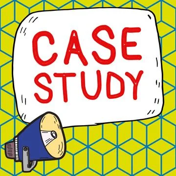 Text sign showing Case Study. Business overview A subject matter to be discussed Illustrazione stock