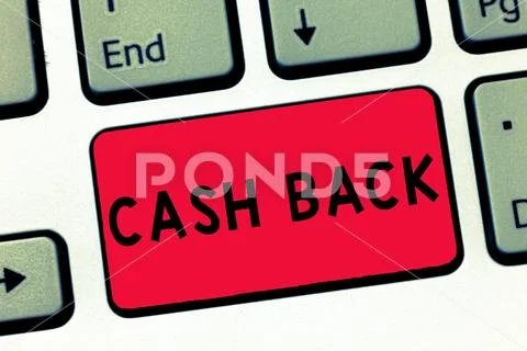 Text sign showing Cash Back. Conceptual photo incentive offered buyers certain Stock Photos