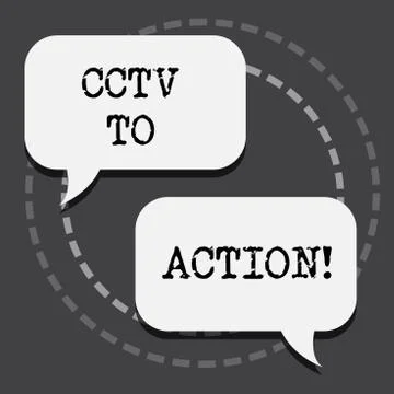 Text sign showing Cctv In Action. Conceptual photo Selfcontained surveillance Stock Illustration