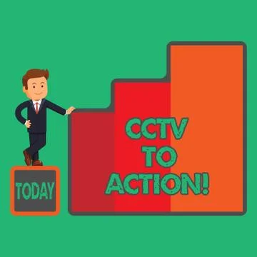 Text sign showing Cctv In Action. Conceptual photo Selfcontained surveillance Stock Illustration