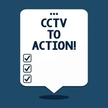 Text sign showing Cctv In Action. Conceptual photo Selfcontained surveillance Stock Illustration