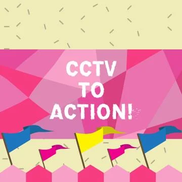 Text sign showing Cctv In Action. Conceptual photo Selfcontained surveillance Stock Illustration