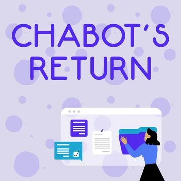 Text sign showing Chabot S Return. Business overview the come back of Stock Illustration