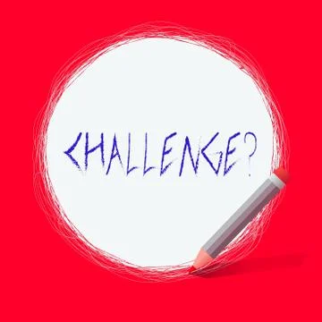 Text sign showing Challenge Question. Conceptual photo Invitation to engage in a Stock Illustration