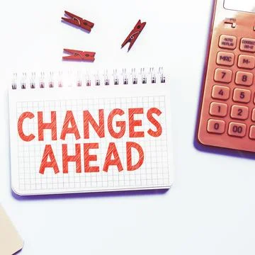 Text sign showing Changes Ahead. Business showcase to replace with or exchange Foto stock