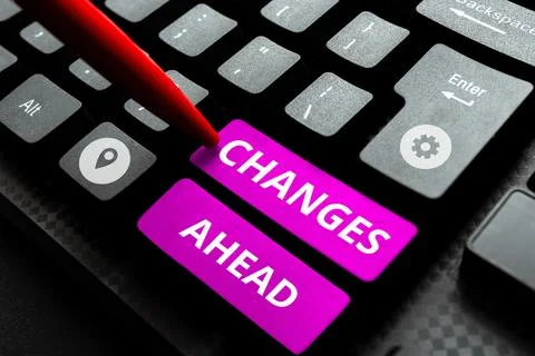 Text sign showing Changes Ahead. Business overview to replace with or exchange Foto stock