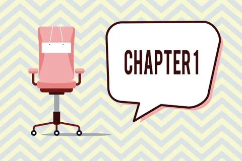Text sign showing Chapter 1. Conceptual photo Start od book project storytelling Stock Illustration