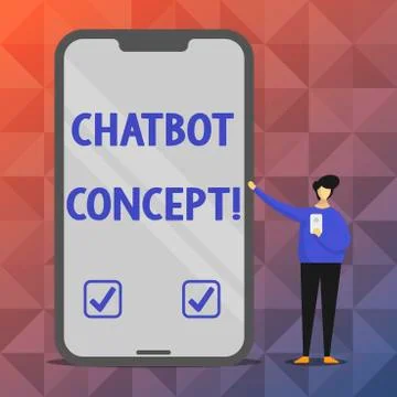 Text sign showing Chatbot Concept. Conceptual photo Virtual assistant artificial Ilustración de archivo