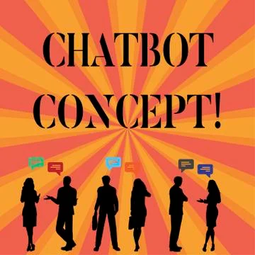 Text sign showing Chatbot Concept. Conceptual photo Virtual assistant artificial Ilustración de archivo