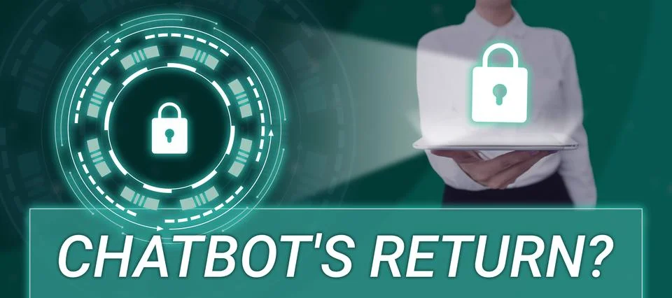 Text sign showing Chatbot's Return. Business idea program that communicate use 스톡 사진