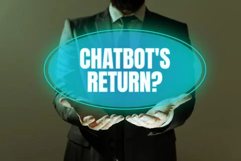 Text sign showing Chatbot's Return. Business approach program that communicate Foto stock