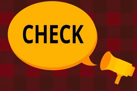 Text sign showing Check. Conceptual photo examination to test accuracy quality Stock Illustration