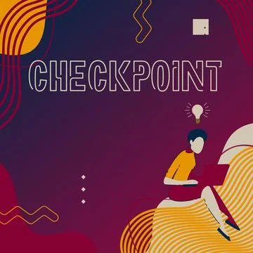 Text sign showing Checkpoint. Internet Concept manned entrance, where travelers Stock Illustration
