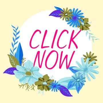 Text sign showing Click Now. Conceptual photo pressing the button signifies Stock Illustration