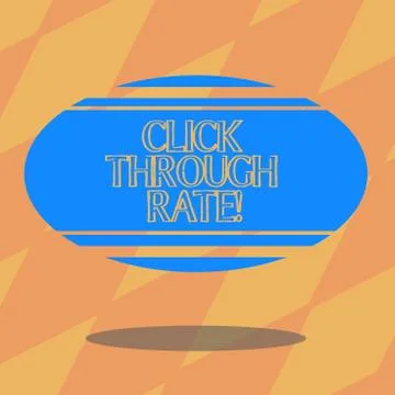 Text sign showing Click Through Rate. Conceptual photo proportion of visitors Illustrazione stock