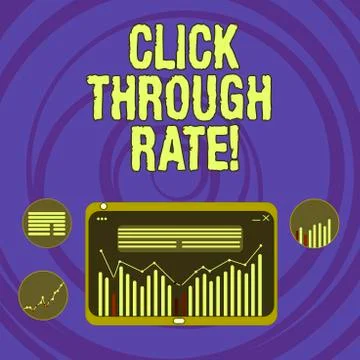 Text sign showing Click Through Rate. Conceptual photo proportion of visitors Stock Illustration