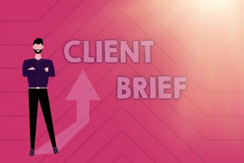 Text sign showing Client Brief. Conceptual photo A documents bounded by the Stock Illustration