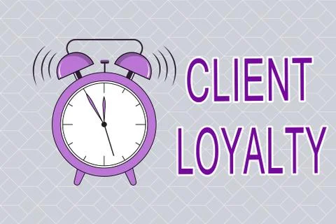 Text sign showing Client Loyalty. Conceptual photo The result of consistently イラスト素材