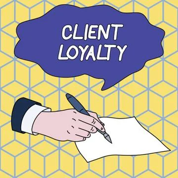 Text sign showing Client Loyalty. Conceptual photo The result of consistently イラスト素材