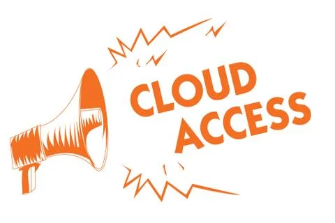 Text sign showing Cloud Access. Conceptual photo Software tool between the Illustrazione stock