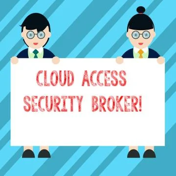 Text sign showing Cloud Access Security Broker. Conceptual photo Safety business Stock Illustration