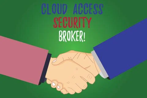 Text sign showing Cloud Access Security Broker. Conceptual photo Safety business Stock Illustration