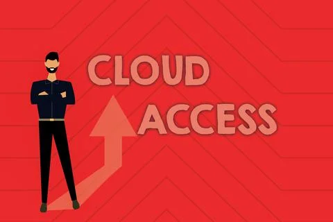 Text sign showing Cloud Access. Concept meaning Software tool between the Illustrazione stock