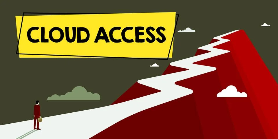 Text sign showing Cloud Access. Business showcase Software tool between the 스톡 일러스트