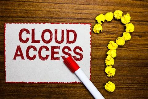 Text sign showing Cloud Access. Conceptual photo Software tool between the Stock Photos