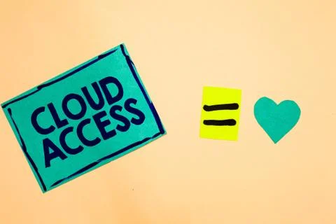 Text sign showing Cloud Access. Conceptual photo Software tool between the Foto stock