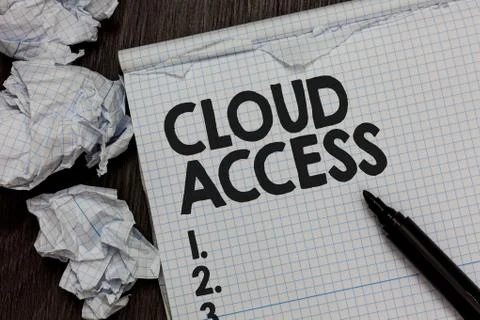 Text sign showing Cloud Access. Conceptual photo Software tool between the 库存照片