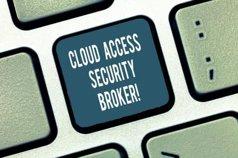 Text sign showing Cloud Access Security Broker. Conceptual photo Safety business Stock Photos