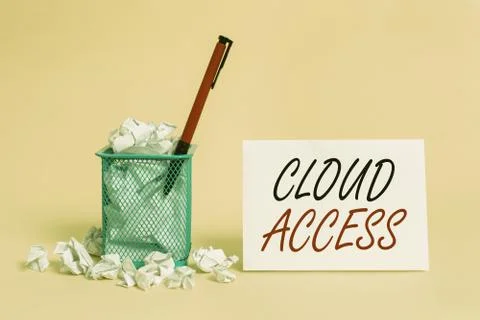 Text sign showing Cloud Access. Conceptual photo Software tool between the 写真素材